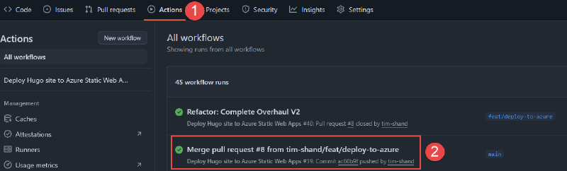 Github actions workflow.