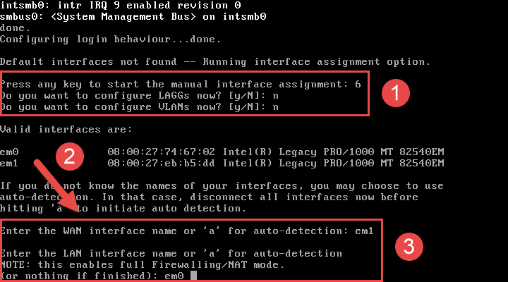 Image of OPNsense installation process.