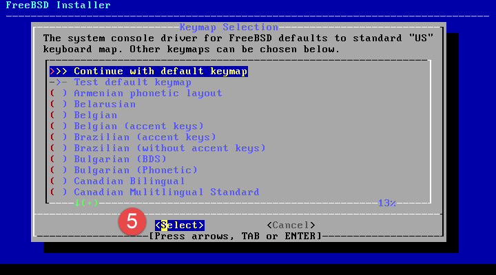 Image of OPNsense installation process.