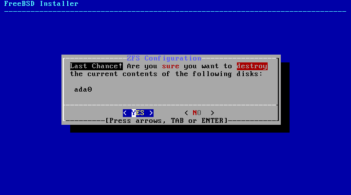 Image of OPNsense installation process.