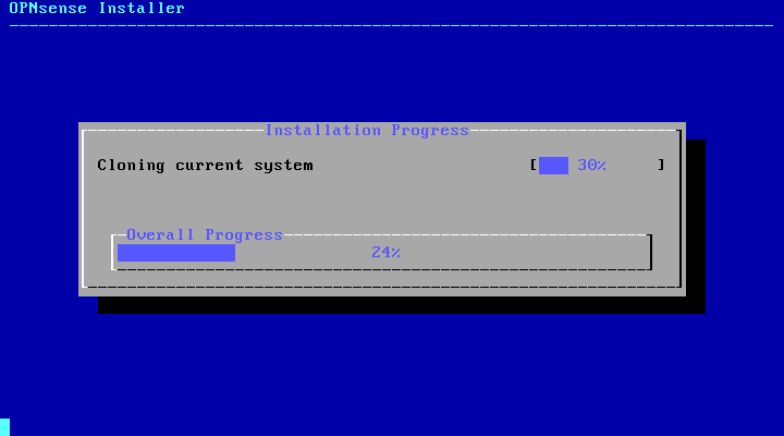 Image of OPNsense installation process.