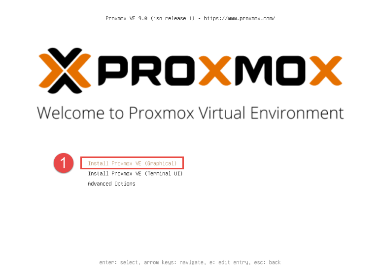 Image showing Proxmox installation steps.