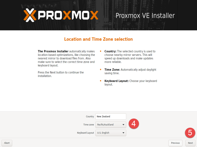 Image showing Proxmox installation steps.