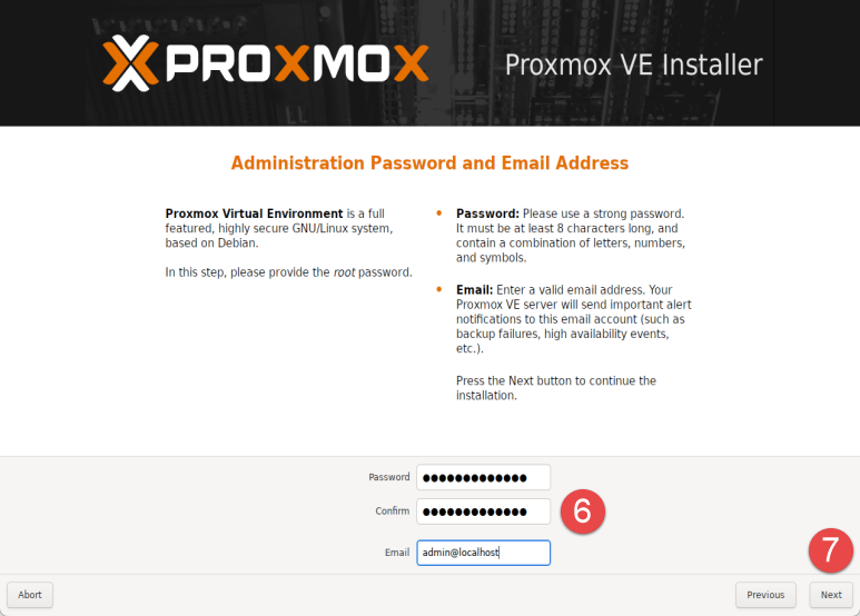 Image showing Proxmox installation steps.
