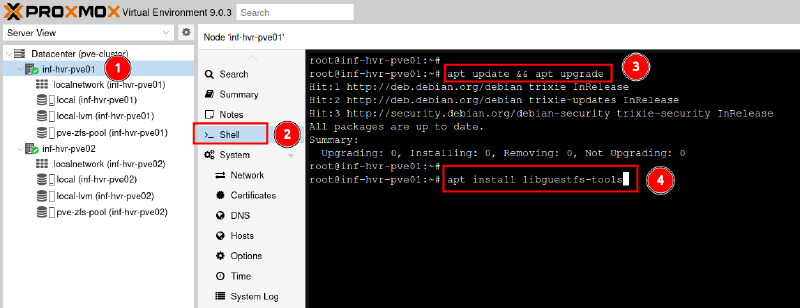 Install the required packages for modifying the image file.