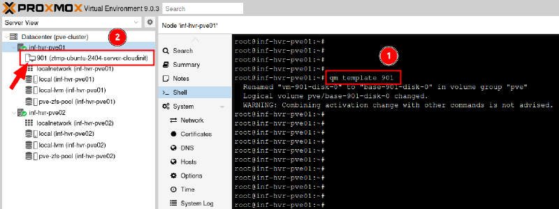 Convert the VM into a template.